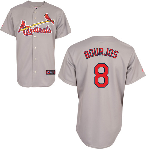 Peter Bourjos #8 Youth Baseball Jersey-St Louis Cardinals Authentic Road Gray Cool Base MLB Jersey
